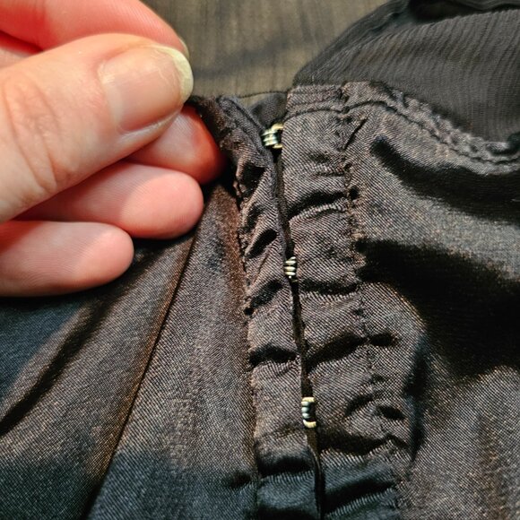 y2k Goth Emo McBling Western Girly Femi Fairy Wet Seal Black Sheer Blouse - Picture 5 of 11